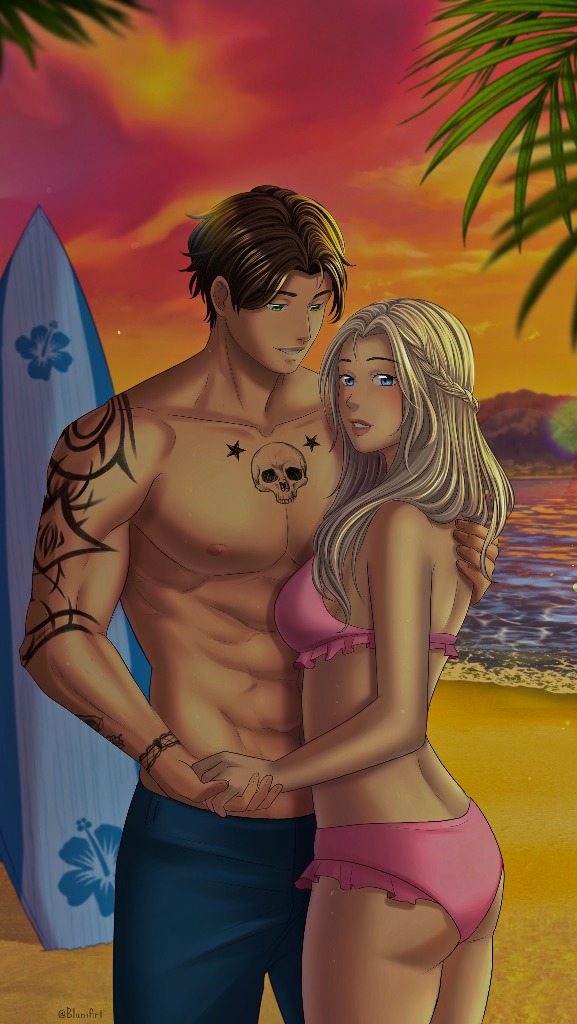Prince of Malibu Book Cover - Summer romance couple on a surfboard